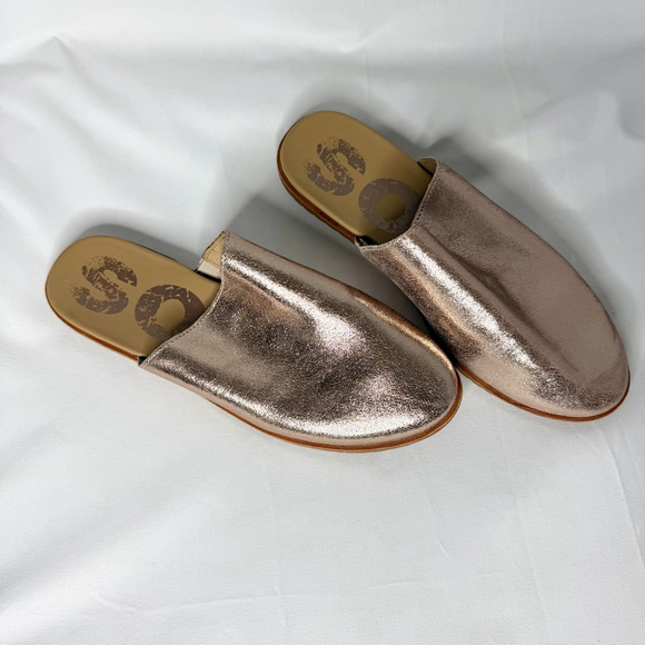 Sorel Rose Gold Metallic Mules Size 8.5 - Picture 2 of 5